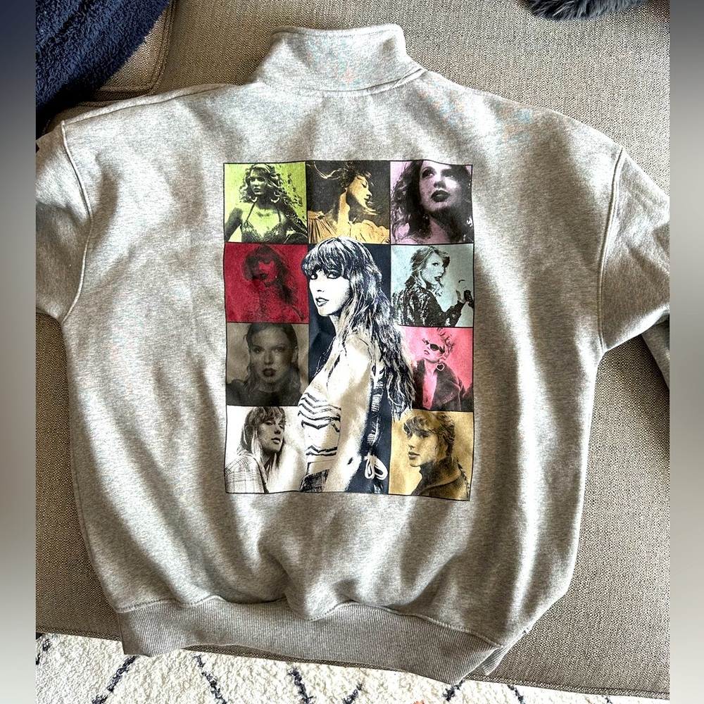 Taylor Swift Eras Tour Exclusive grey quarter zip sweatshirt - Small